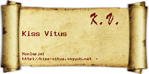 Kiss Vitus névjegykártya
